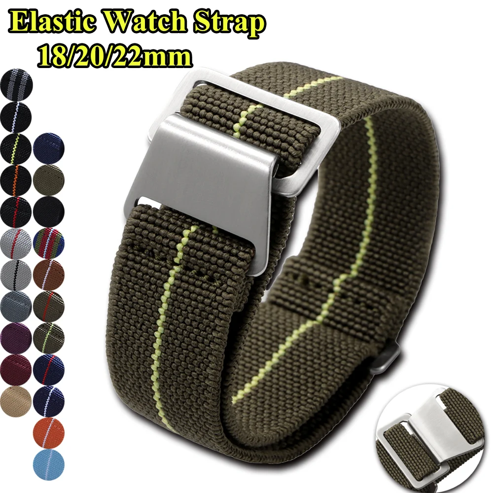 Tali Jam Tangan Elastis 18Mm 2 - Canvas Strap Watch ulasan dan harga